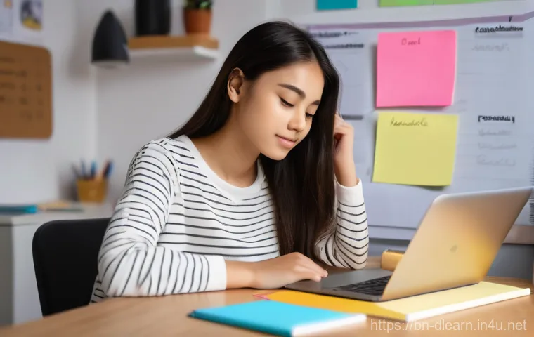 디지털 학습의 개인 맞춤형 전략 - **Prompt:** A diverse group of three teenage students (ages 16-18, mixed genders) in a bright, moder...