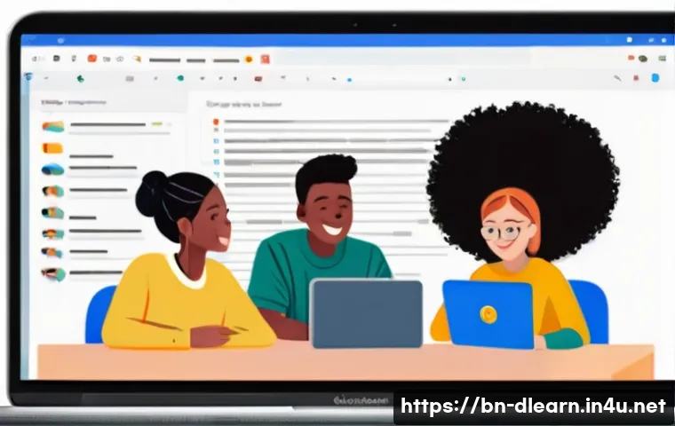 디지털 학습을 위한 협력 도구 - **Prompt:** A vibrant, dynamic illustration depicting a diverse group of four teenage students (appr...