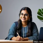 Home 23 디지털 학습의 비즈니스 모델 - A modern digital learning business scene featuring a diverse Bengali educator conducting an engaging...