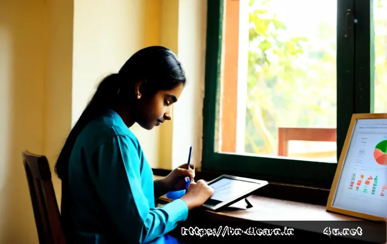 디지털 학습 스타일 - Photorealistic Bangladeshi university student using a tablet with stylus for visual digital learning...